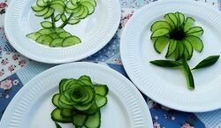 تزئین خیار برای سالاد و دورچین های مختلف + عکس و فیلم